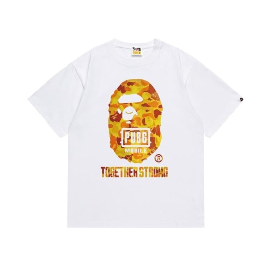 White BAPE x PUBG Mobile Collab T-Shirt